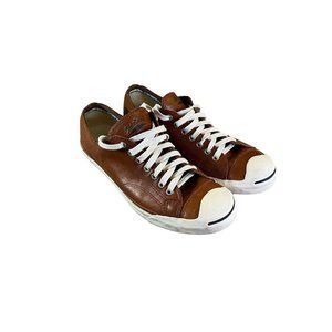Converse Jack Purcell Men’s 10 Women's 12 Shoes Brown Leather Sneakers Low Top